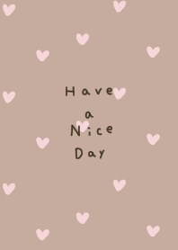 Beige and baby pink with heart print.