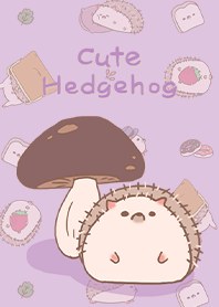 misty cat-Cute Hedgehog mushroom purple