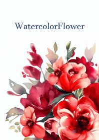 Watercolor Red Flower-hisatoto 72