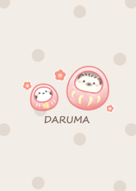 Hedgehog and Shimaenaga -Daruma- brown2