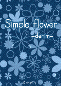 Simple flower -denim-