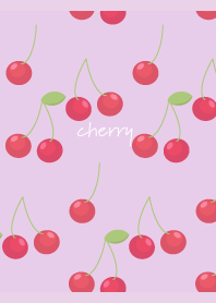 Sweet cherries on light purple