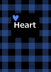 Check pattern and light blue heart