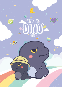 Angry Dino Sky Rainbow Violet