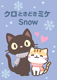 black cat and calico cat[Snow]