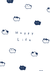 豆豆貓 - white navy