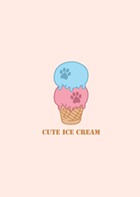 Cat footprint ice cream-Pink