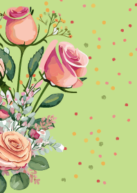 colorful gypsophila and ros...