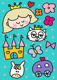 (green blue x princess theme)