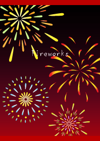 Fireworks Sky on red & beige J