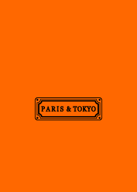 シンプルな パリと 東京 オレンジ 黒色