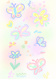 ผีเสื้อกับดอกไม้สีรุ้ง