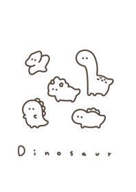 可愛的恐龍。white brown