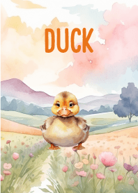 Baby Duck In Flower Theme