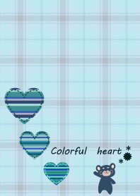 Colorful heart with bear.