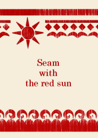 Seam with the red sun