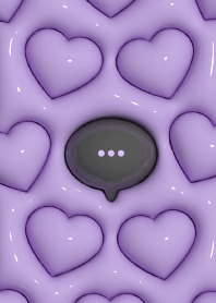 Plump heart pattern [Black & Purple]