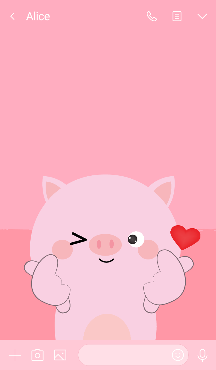 Love Love Cute Pink Pig Theme