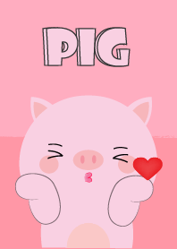 Love Love Cute Pink Pig Theme