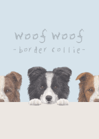 Woof Woof - Border Collie - PASTEL BLUE