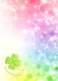 Super Luck Rainbow Four Leaf Clover Line Theme Line Store