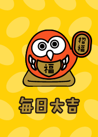 Great luck every day! Daruma Owl / Red Y