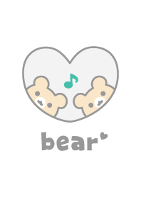 หมี โน้ตดนตรี [สีขาว]