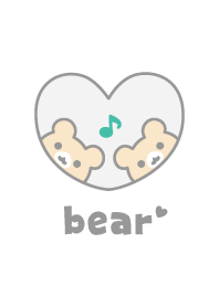 熊 音符 [白色]