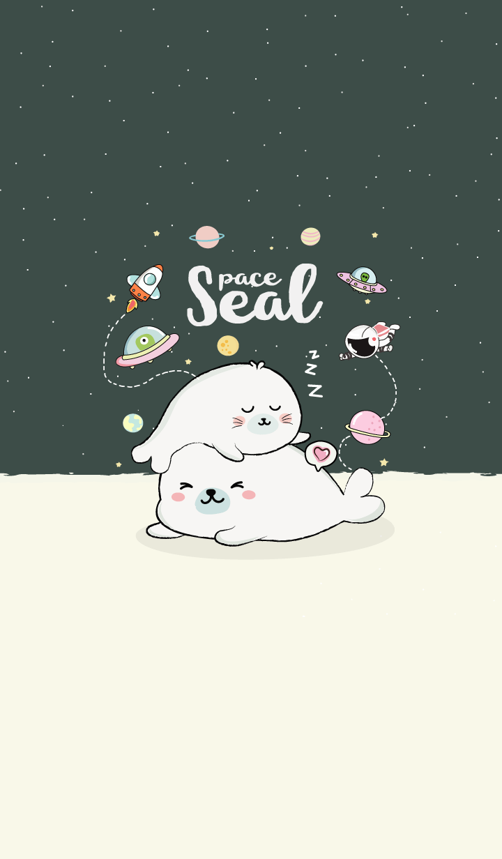 Seal Cute On Space.