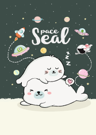 Seal Cute On Space.