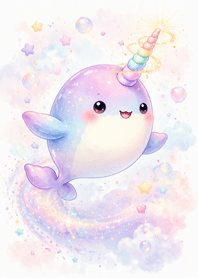 Lovely Pastel Sea Unicorn Narwhal