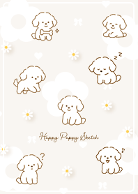 beige Happy Puppy Sketch 03_1