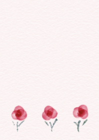 Watercolor flowers/Dull Red