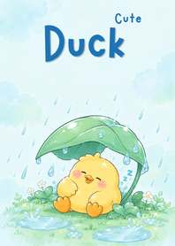 可愛小黃鴨雨天治癒系