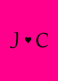 Initial "J & C" Vivid pink & black.