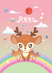Deer Rainbow Star Peach