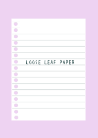 LOOSE LEAF PAPER/LIGHT PINK PURPLE