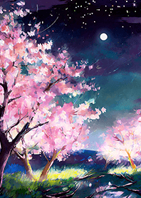 Beautiful night cherry blossoms#1961