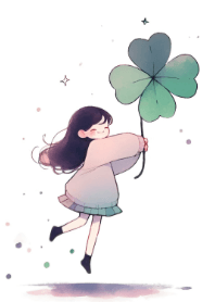 Cute Girl and a Clover V.65