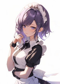 紫色頭髮的美麗女僕