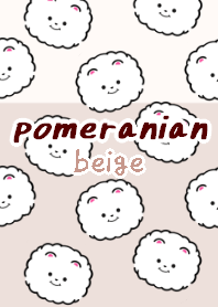pomeranian dog theme2 beige white