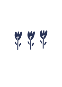 White and navy flowers.