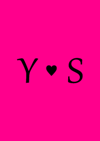 Initial "Y & S" Vivid pink & black.