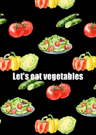 Let's eat vegetables on black