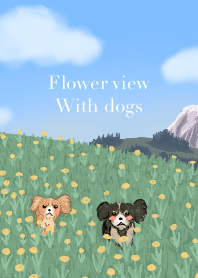 Flower view with dogs (Revised Version)