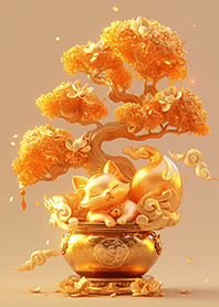 Money tree and golden  fox