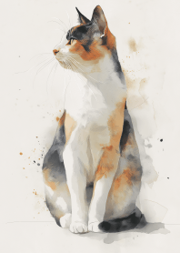 Watercolor Feline Grace