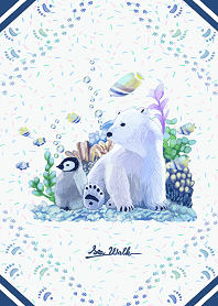 -White bear and penguin's Sea walk-