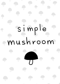 simple mushroom 手書きスタイル白