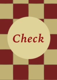 Check pattern red and beige